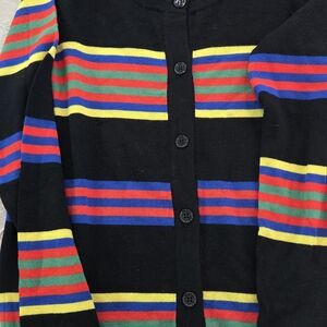 Moschino Vibrant Striped Cardigan in Black and Multicolor